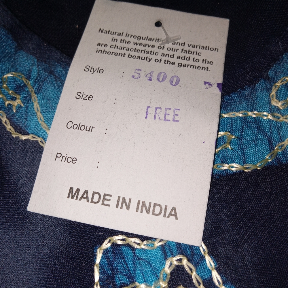Nwt S R Fashion Navy Floral Embroidered Boho Cotton Dress Free Size - Picture 4 of 8